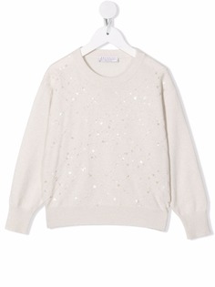 Brunello Cucinelli Kids джемпер с пайетками