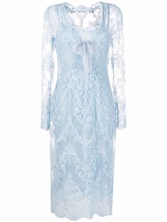 Ermanno Scervino платье миди с кружевной вышивкой