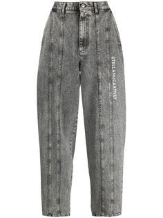 Stella McCartney зауженные джинсы с эффектом потертости и логотипом