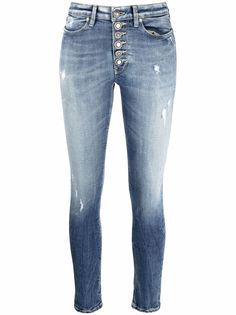 DONDUP укороченные джинсы скинни с эффектом потертости