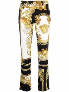 Versace джинсы с узором Barroco