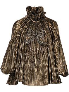 Dolce & Gabbana Pre-Owned блузка с кристаллами и складками