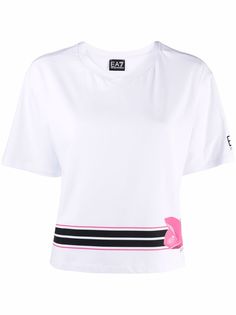 Ea7 Emporio Armani футболка с отделкой в полоску