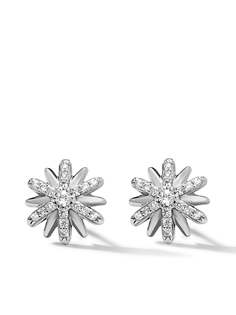 David Yurman серебряные серьги Petite Starburst с бриллиантами