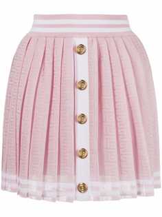 Balmain жаккардовая юбка с монограммой PB