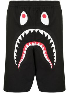 A BATHING APE® спортивные шорты с принтом Shark Bape