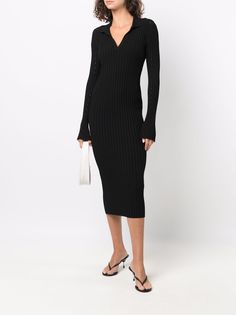 Helmut Lang платье Slash в рубчик