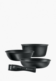 Набор кухонной посуды Polaris EasyKeep-4D из 4 предметов cо съемной ручкой (18SP, 24DFP, 26FP)