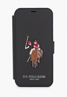 Чехол для iPhone U.S. Polo Assn. 12 Pro Max (6.7), PU Embroidery Double horse Black