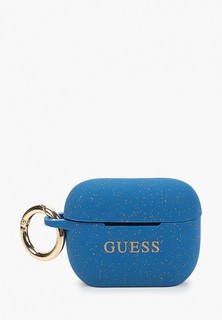 Чехол для наушников Guess Airpods Pro, Silicone case with ring Glitter/Blue