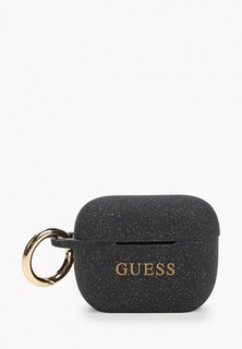Чехол для наушников Guess Airpods Pro, Silicone case with ring Glitter/Black