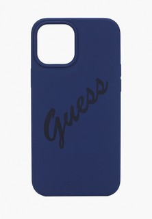 Чехол для iPhone Guess 12 Pro Max (6.7), Liquid silicone Script logo Dark blue