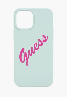 Чехол для iPhone Guess 12 Pro Max (6.7), Liquid silicone Script logo Blue/Fuschia