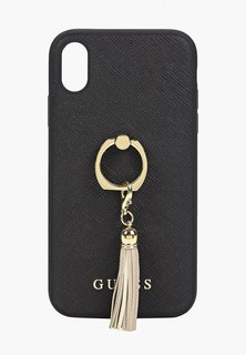 Чехол для iPhone Guess XR, Saffiano PU + Ring Black