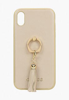 Чехол для iPhone Guess XR, Saffiano PU + Ring Beige
