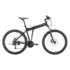 Велосипед STARK Cobra 27.2 HD (2021), горный (взрослый), рама 18", колеса 27.5", черный/серый, 15.9кг [hd00000253]