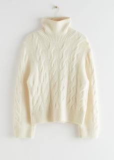 Вязаный свитер-водолазка кроя оверсайз из смесовой шерсти альпака & Other Stories