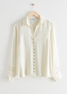 Блуза на пуговицах с зубчатой отделкой & Other Stories