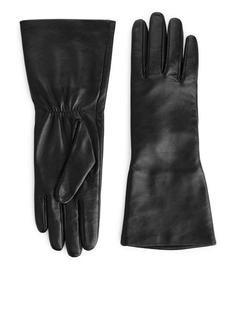 Кожаные перчатки с широкими манжетами Arket