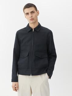 Arket - Куртка-рубашка из смесового льна для мужчин - Синий - Размер 46