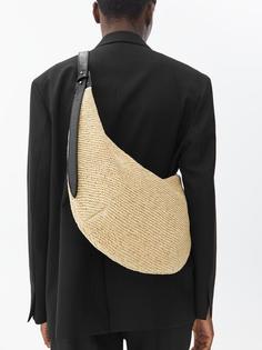 Сумка из соломки с кожаной отделкой Arket