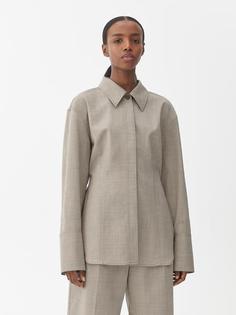 Элегантная куртка-рубашка из смесовой шерстяной ткани Arket
