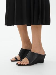 Кожаные мюли на танкетке Arket