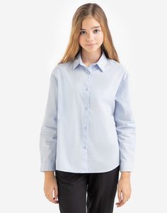 Голубая рубашка oversize для девочки Gloria Jeans