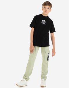Светло-зелёные спортивные брюки Cargo с принтом Reality для мальчика Gloria Jeans