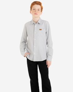 Полосатая рубашка с карманом и длинным рукавом для мальчика Gloria Jeans