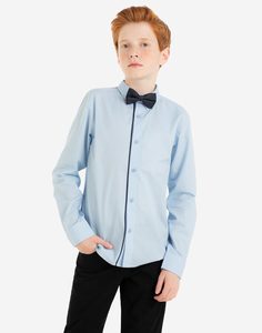 Голубая школьная рубашка с длинным рукавом для мальчика Gloria Jeans