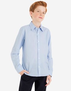 Синяя рубашка с длинным рукавом для мальчика Gloria Jeans