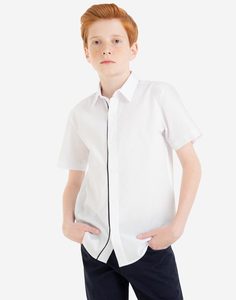 Белая школьная рубашка с коротким рукавом для мальчика Gloria Jeans