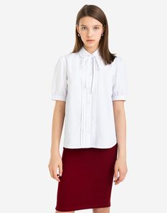 Белая рубашка с короткими объёмными рукавами Gloria Jeans