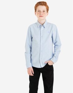 Голубая классическая рубашка с вышивкой для мальчика Gloria Jeans