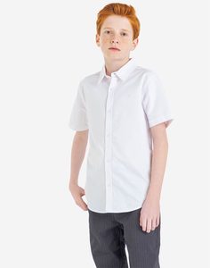 Белая рубашка с короткими рукавами и вышивкой для мальчика Gloria Jeans