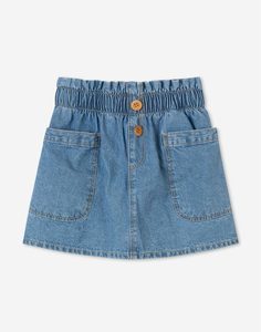 Джинсовая юбка-трапеция с пуговицами для девочки Gloria Jeans