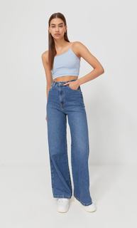 Stradivarius Бесшовный Топ С Декоративной Деталью На Спине Небесно-Голубой M