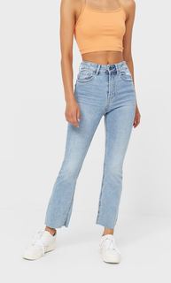 Stradivarius Укороченные Джинсы Клеш Деним 40