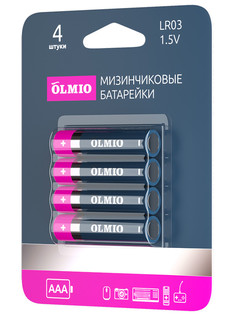 Батарейка AAA - Olmio LR03 (4 штуки) 42878