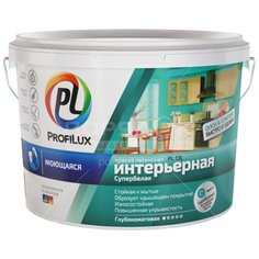 Краска водоэмульсионная Profilux PL-13L латексная моющаяся супербелая, 14 кг