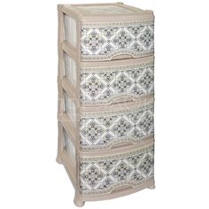 Комод 4 секции Violet 0352/96 Мозаика латте, 47х39х95 см