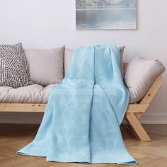 Плед Verossa полутораспальный (150х190 см) хлопок, в сумке, голубой