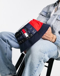 Темно-синяя панама со сплошным логотипом Tommy Jeans-Темно-синий