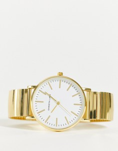 Золотистые мужские часы-браслет с белым циферблатом Christin Lars-Золотистый