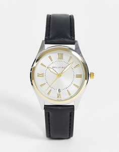 Мужские часы с черным ремешком и двухцветным циферблатом Bellfield-Черный цвет