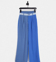 Прямые брюки в синих оттенках с двойным поясом COLLUSION Unisex-Голубой