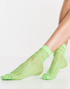 Неоново-зеленые ажурные носки до щиколотки Gipsy-Зеленый цвет