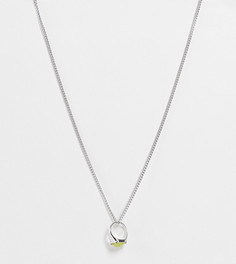 Серебристое ожерелье с массивным кольцом с желтым камнем Reclaimed Vintage Inspired-Серебристый