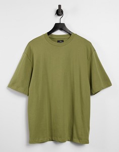 Зеленая oversized-футболка River Island-Темно-синий
